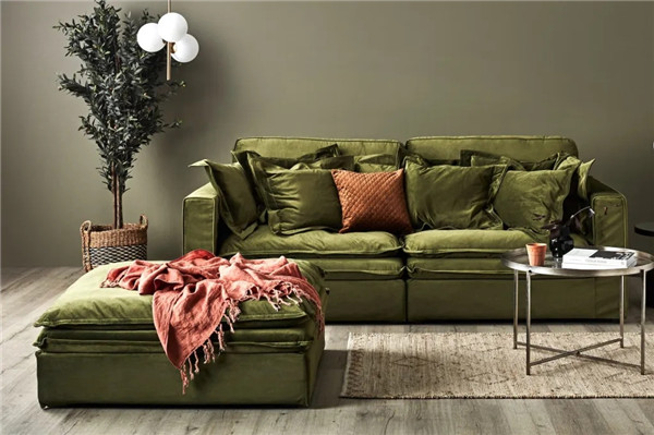 Modern Simplicity Leisure Fashion Removable covers Slouch Fabric Sofa—2seater(Moss Green) 1.4