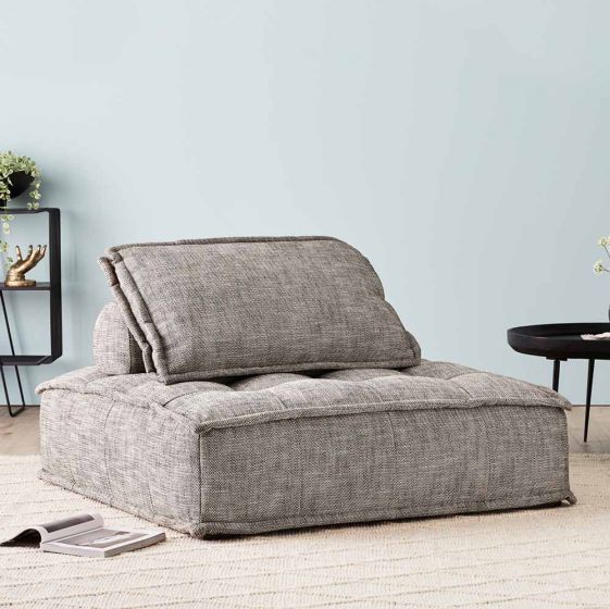 Modern Simplicity Versatile Leisure Fashion Modular Minimalist Fabric Sofa—1seater(weave basalt) 1.5