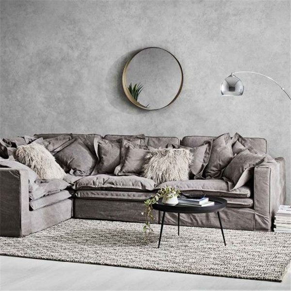 Modern Simplicity Leisure Fashion Removable covers Slouch Fabric Sofa—2seater(Vintage Grey) 1.6