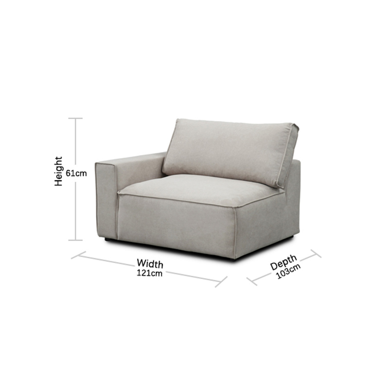 Bumia Modular Sofa—1 Seat Left Arm sizes