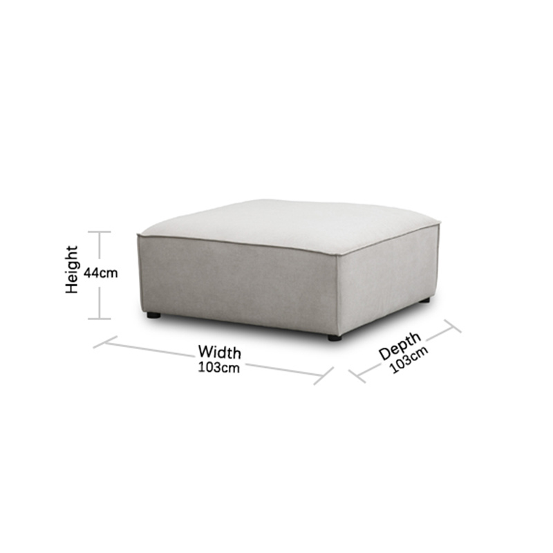 Bumia Modular Sofa—Ottoman sizes